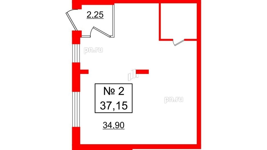 Помещение в ЖК Верево Сити, 37.5 м², 1 этаж