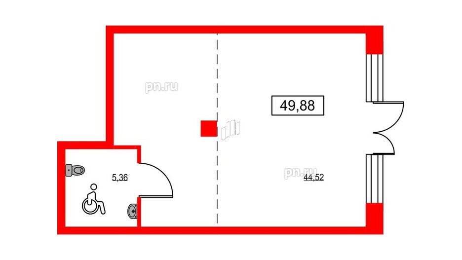 Помещение в ЖК ID Светлановский, 49.88 м², 1 этаж