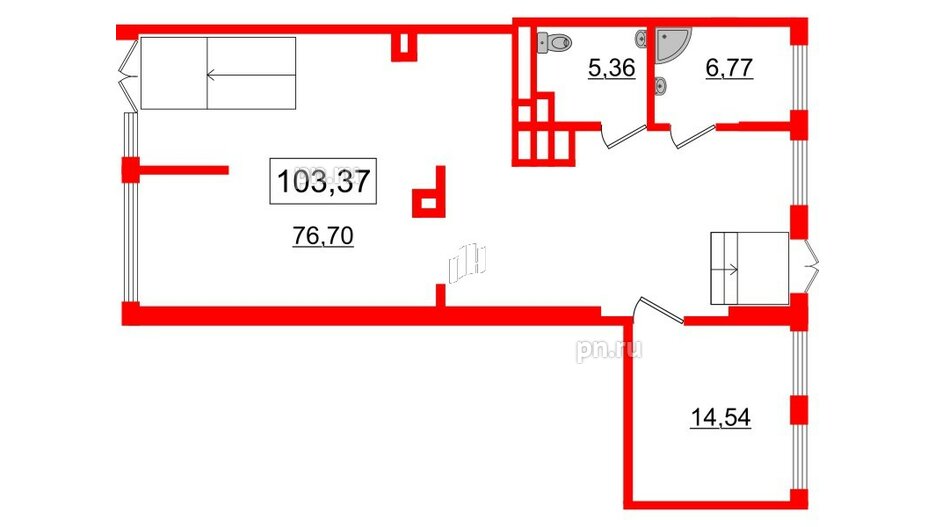 Помещение в ЖК Солнечный город, 103.9 м², 1 этаж