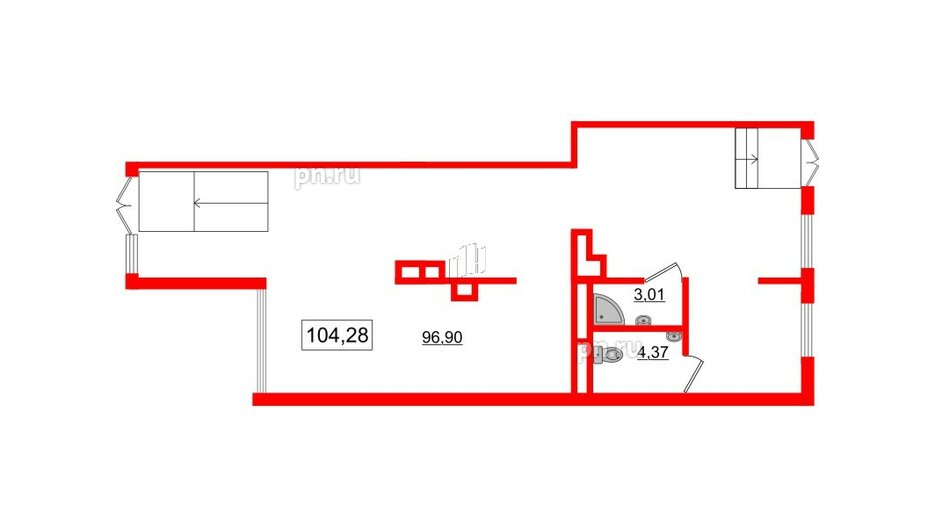 Помещение в ЖК Солнечный город, 104.9 м², 1 этаж