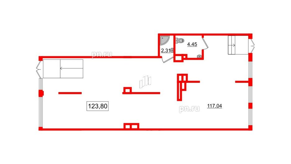 Помещение в ЖК Солнечный город, 124.9 м², 1 этаж