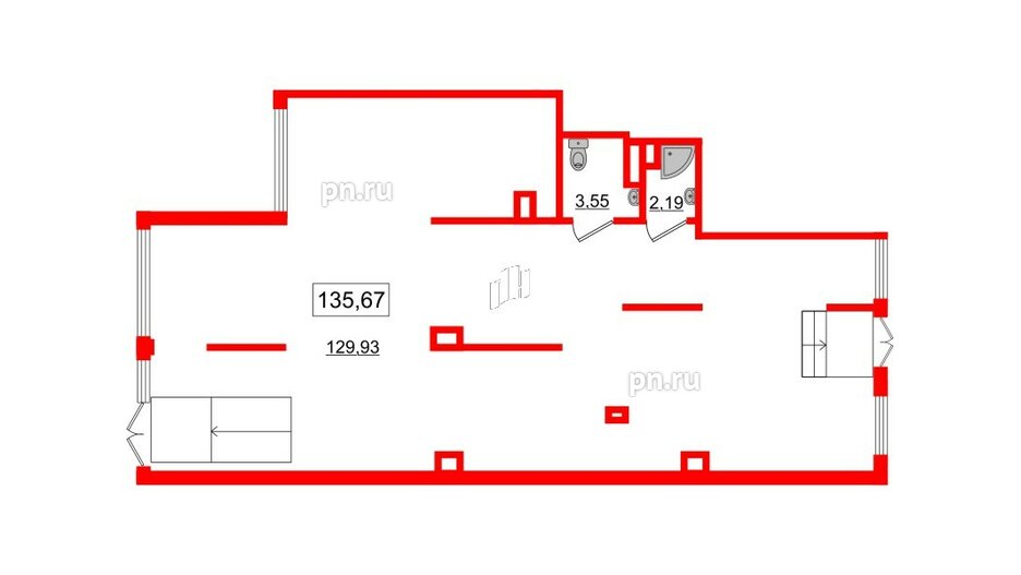 Помещение в ЖК Солнечный город, 136 м², 1 этаж