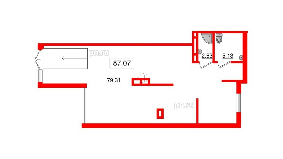 Помещение в ЖК Солнечный город, 87 м², 1 этаж