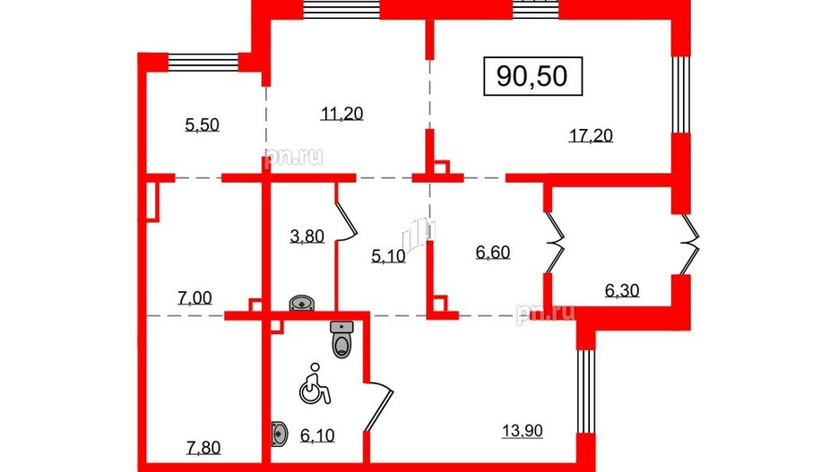 Помещение в ЖК Заповедный парк, 90.2 м², 1 этаж