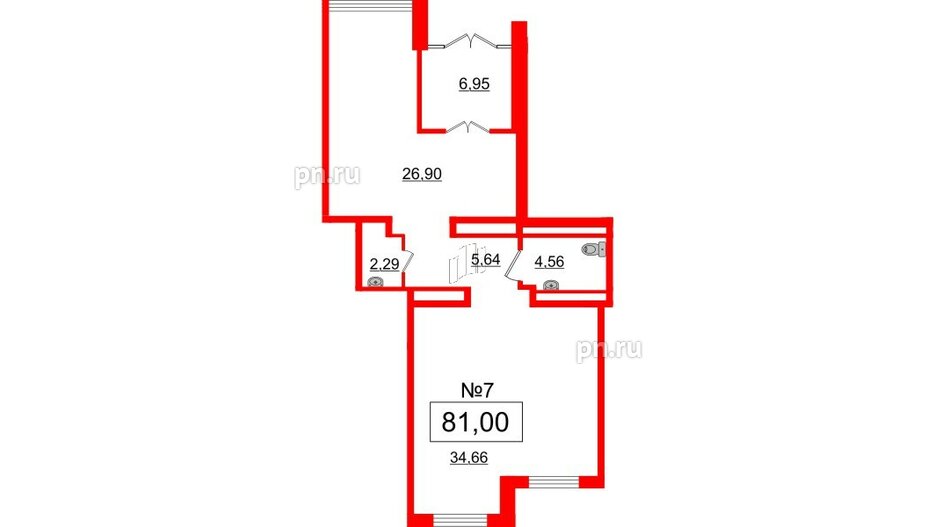 Помещение в ЖК ЦДС Новосаратовка «Город первых», 81 м², 1 этаж