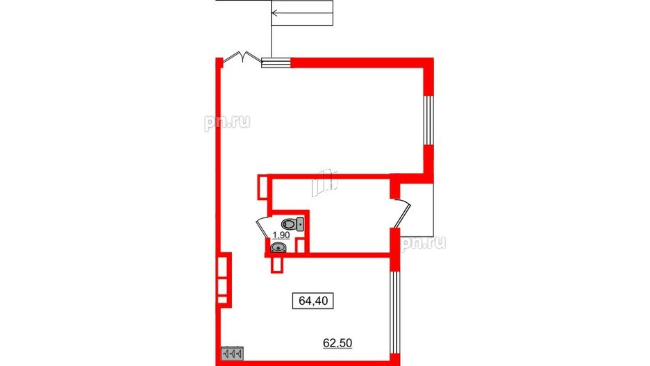 Помещение в ЖК Солнечный город. Резиденции, 64.4 м², 1 этаж