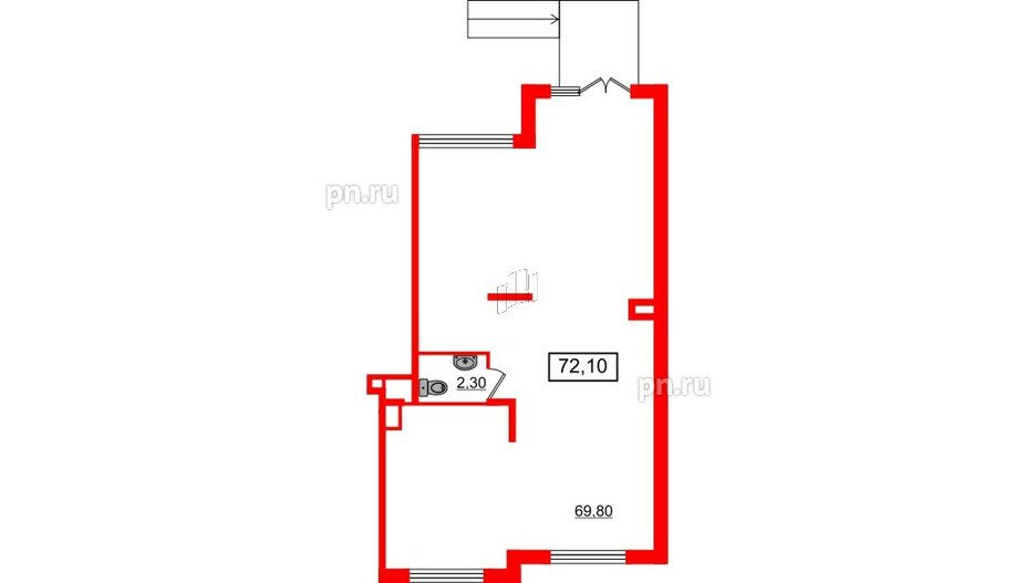 Помещение в ЖК Солнечный город. Резиденции, 72.1 м², 1 этаж