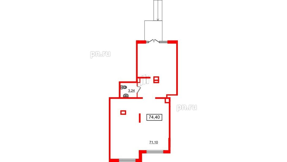 Помещение в ЖК Солнечный город. Резиденции, 74.4 м², 1 этаж