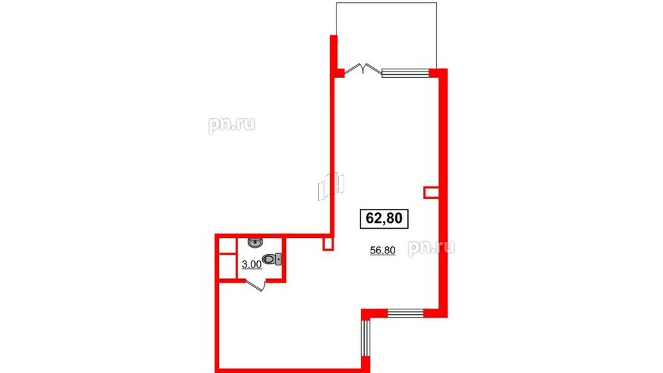 Помещение в ЖК Солнечный город. Резиденции, 62.8 м², 1 этаж