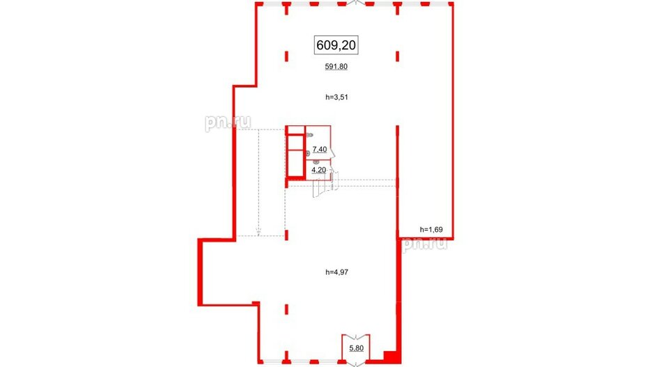 Помещение в ЖК Новое Купчино, 609.2 м², 1 этаж