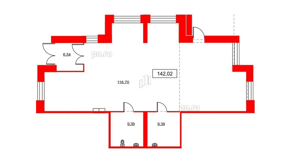 Помещение в ЖК NEWПИТЕР, 142.5 м², 1 этаж