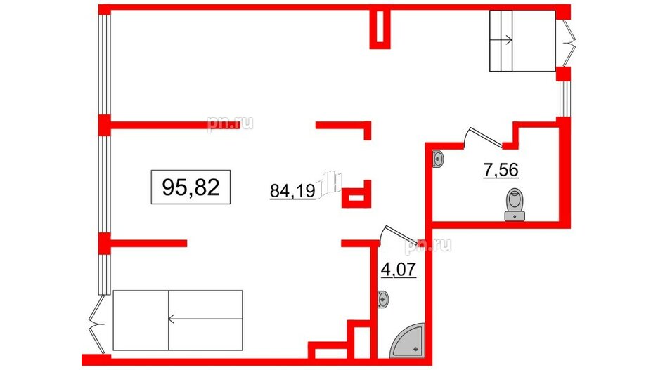 Помещение в ЖК Солнечный город, 95.8 м², 1 этаж