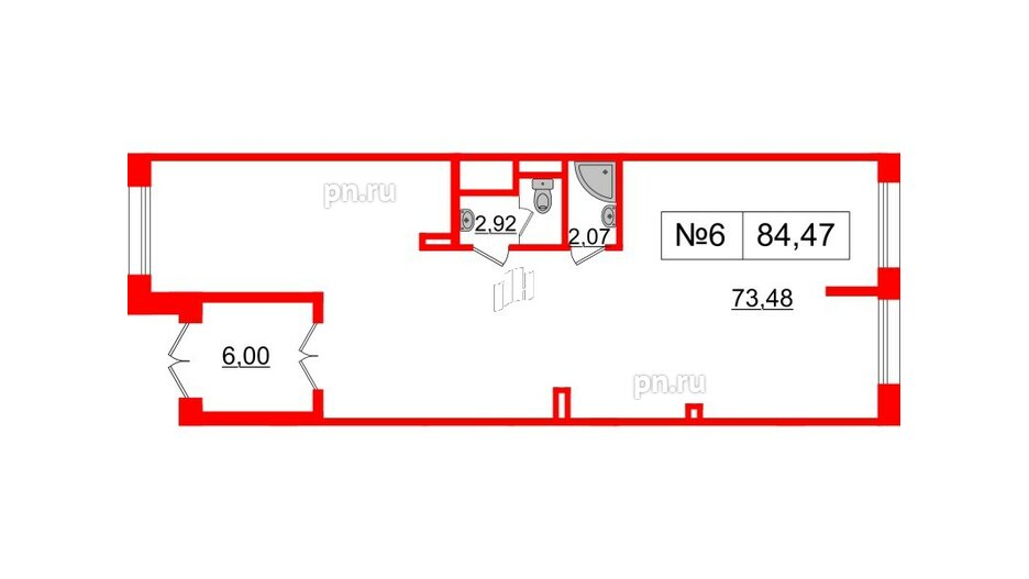 Помещение в ЖК ЦДС Parkolovo, 84.47 м², 1 этаж