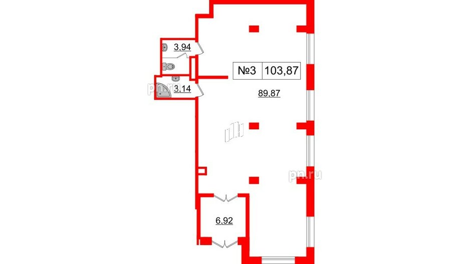 Помещение в ЖК ЦДС Parkolovo, 103.87 м², 1 этаж