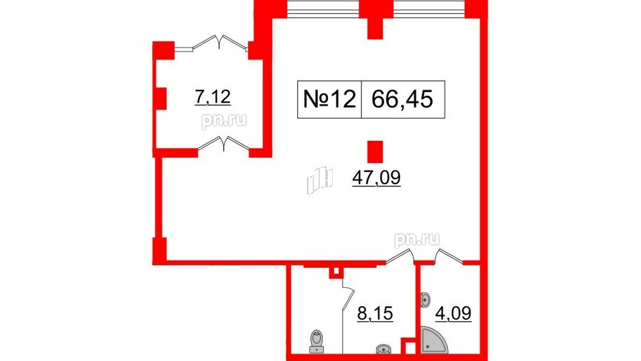 Помещение в ЖК ЦДС Parkolovo, 66.45 м², 1 этаж