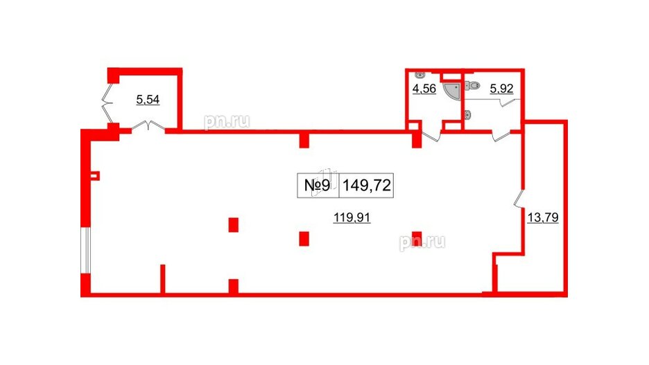 Помещение в ЖК ЦДС Parkolovo, 149.72 м², 1 этаж