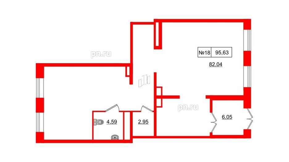 Помещение в ЖК ЦДС Приневский, 95.63 м², 1 этаж