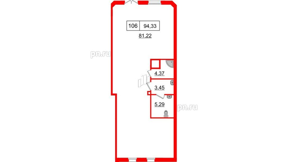 Помещение в ЖК АМО, 95.82 м², 1 этаж