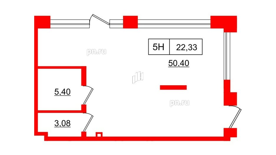 Помещение в ЖК Акцент, 58 м², 1 этаж