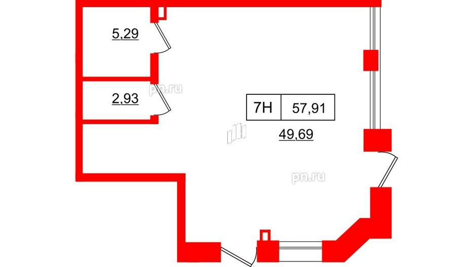 Помещение в ЖК Акцент, 64.3 м², 1 этаж