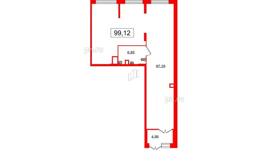 Помещение в ЖК Наука, 99.12 м², 1 этаж