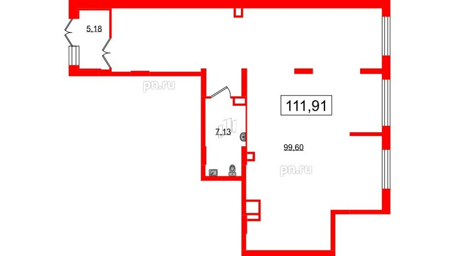 Помещение в ЖК Наука, 111.91 м², 1 этаж