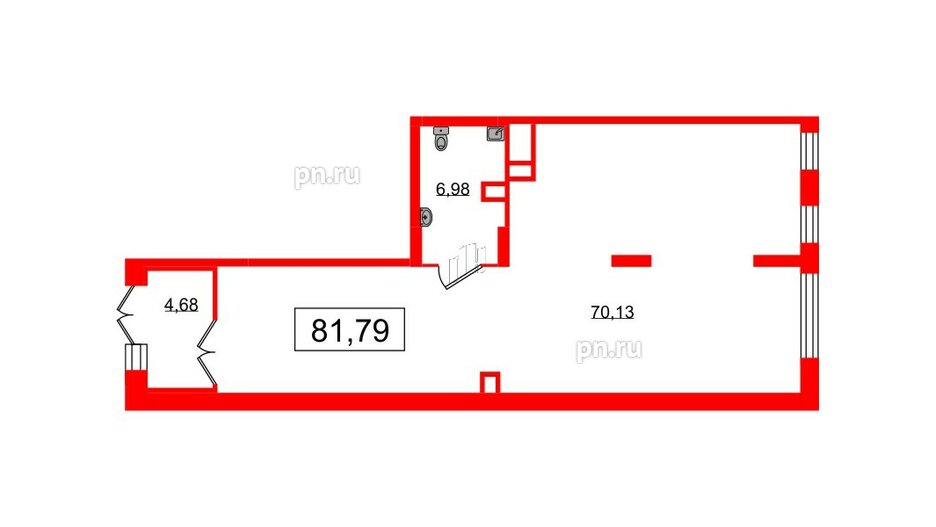 Помещение в ЖК Наука, 81.79 м², 1 этаж