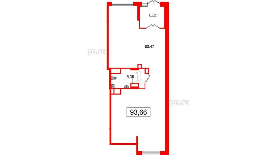 Помещение в ЖК Наука, 93.66 м², 1 этаж