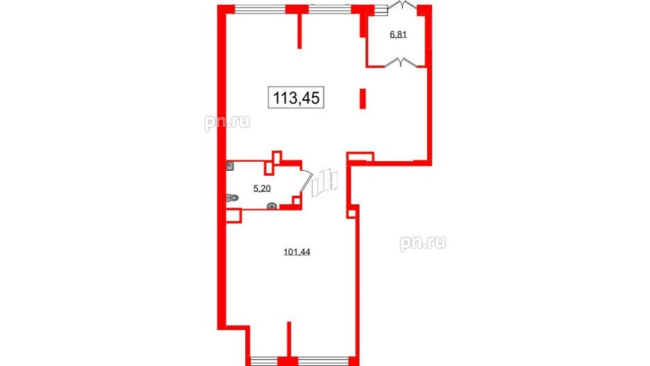 Помещение в ЖК Наука, 113.45 м², 1 этаж