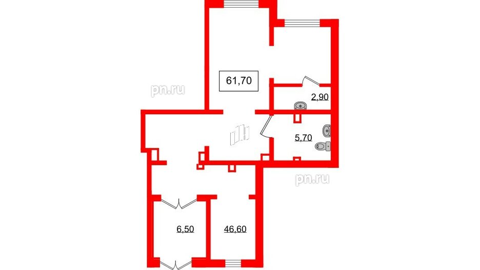 Помещение в ЖК Цветной город, 60.4 м², 1 этаж