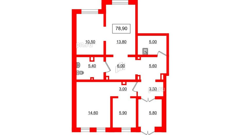 Помещение в ЖК Цветной город, 82.5 м², 1 этаж