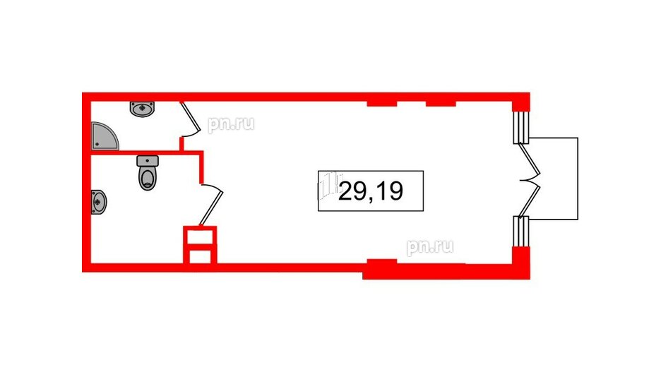Помещение в ЖК Дворцовый фасад коммерческое, 29.6 м², 1 этаж