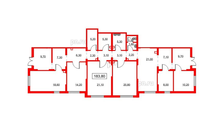 Помещение в ЖК Новая Охта на речке, 183.8 м², 1 этаж