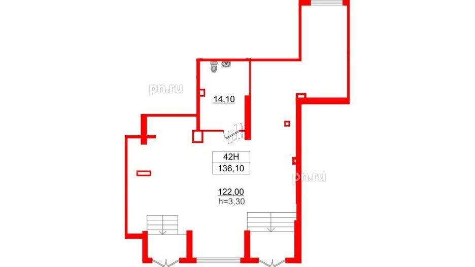 Помещение в ЖК Victory plaza, 136.1 м², 1 этаж