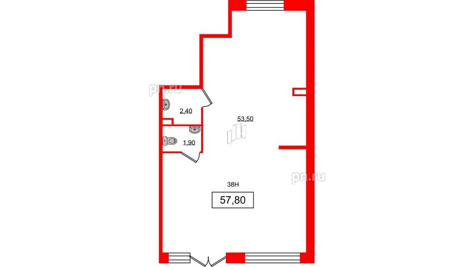 Помещение в ЖК Солнечный город. Резиденции, 57.8 м², 1 этаж