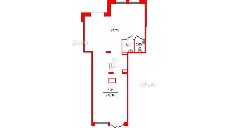 Помещение в ЖК Солнечный город. Резиденции, 70.1 м², 1 этаж