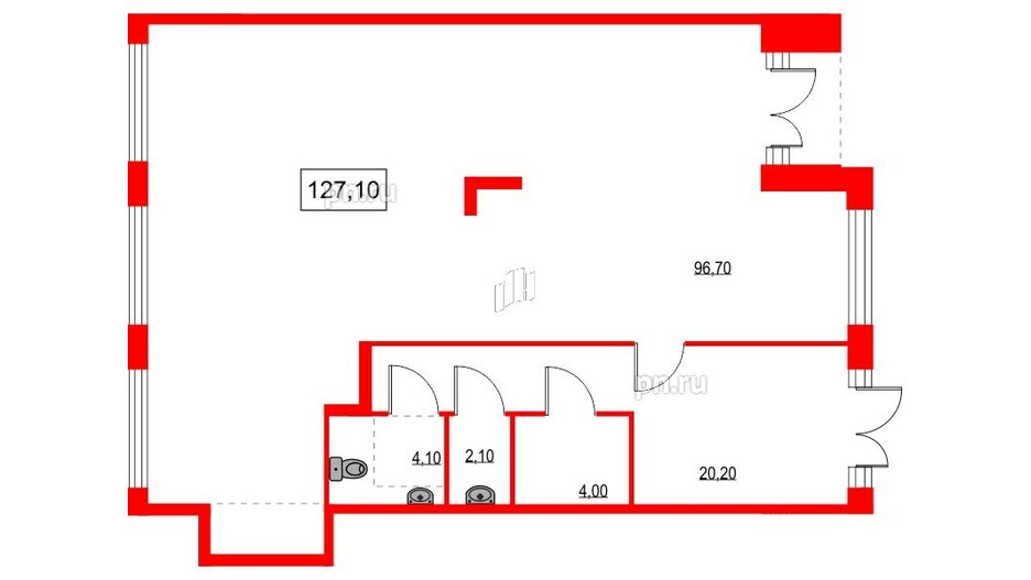 Помещение в ЖК NEWПИТЕР, 127.1 м², 1 этаж