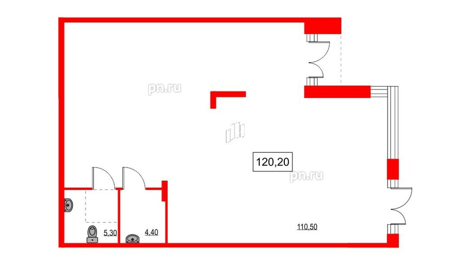 Помещение в ЖК NEWПИТЕР, 120.2 м², 1 этаж