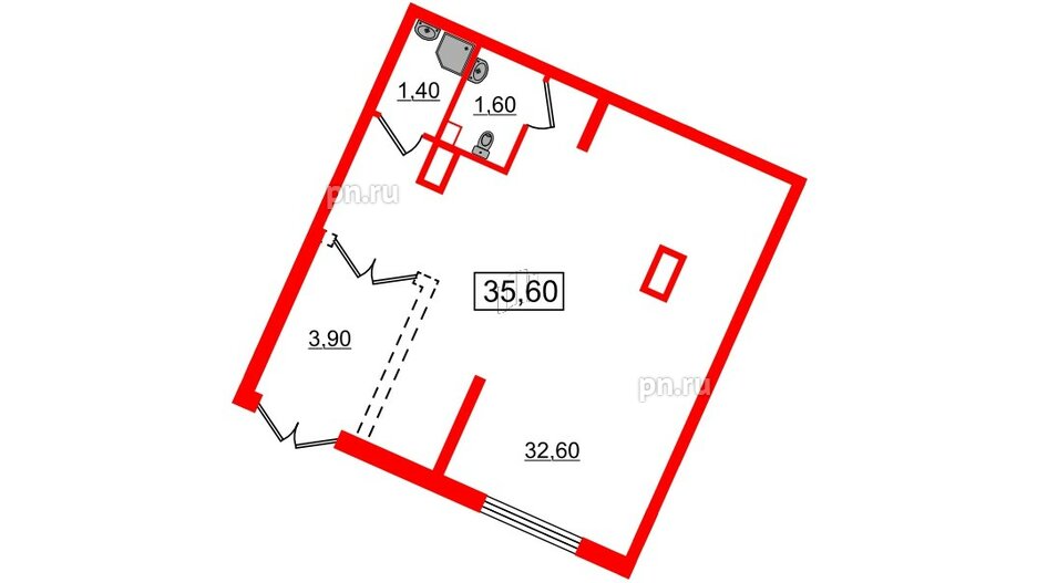 Помещение в ЖК Новое Сертолово, 35.6 м², 1 этаж