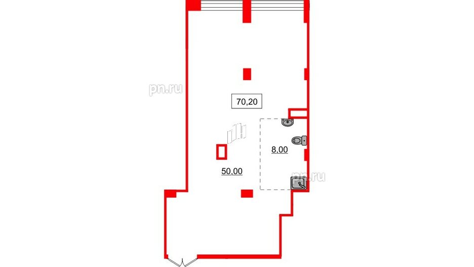 Помещение в ЖК Аквилон Stories, 70.2 м², 1 этаж