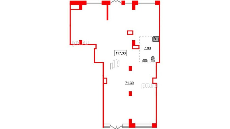 Помещение в ЖК Аквилон Stories, 117.3 м², 1 этаж