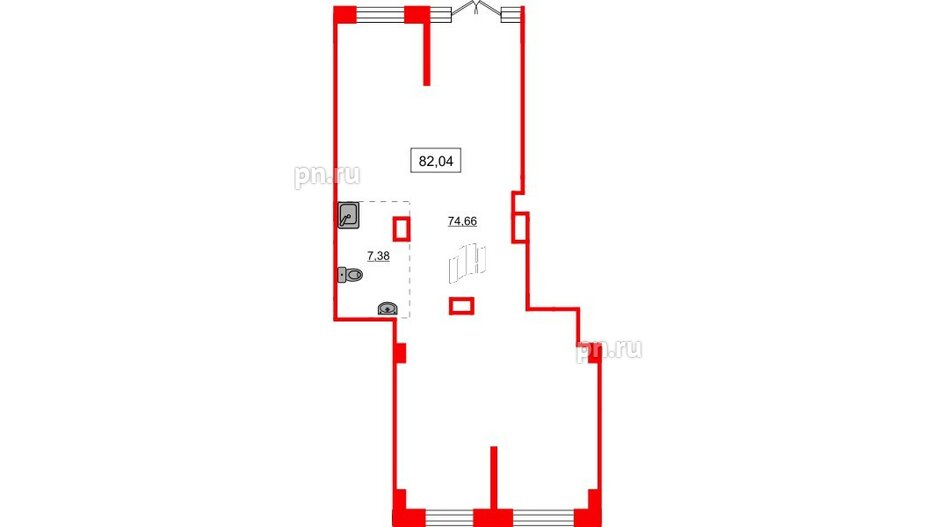 Помещение в ЖК Аквилон Сторис, 82.5 м², 1 этаж
