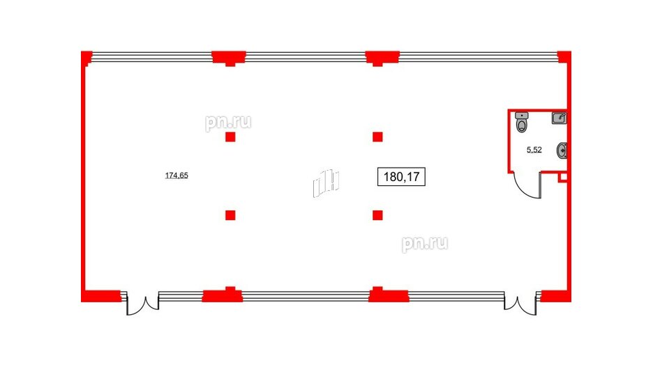 Помещение в ЖК ID Park Pobedy, 180.17 м², 1 этаж