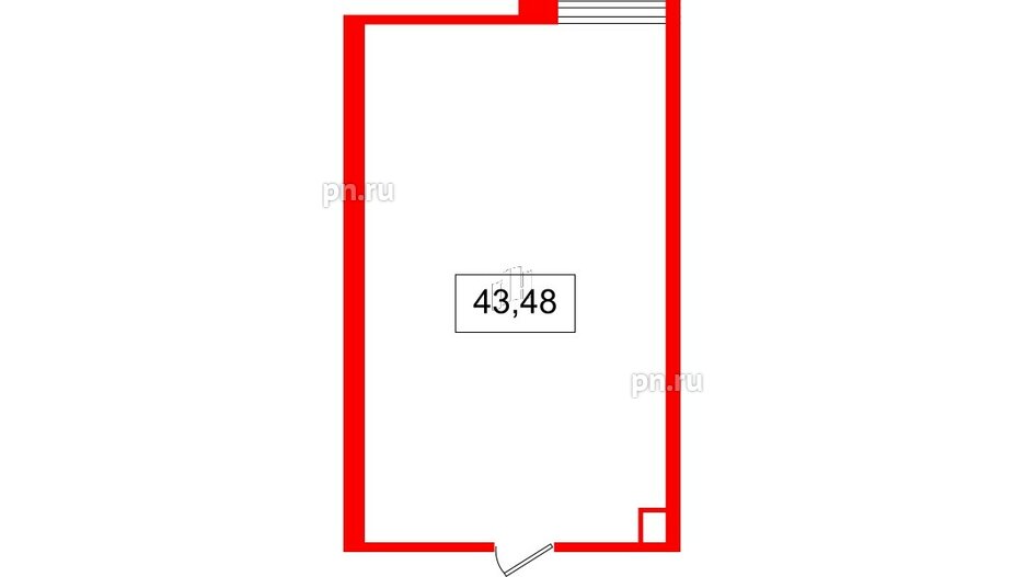 Помещение в ЖК Ladozhsky Avenir, 43.48 м², 2 этаж