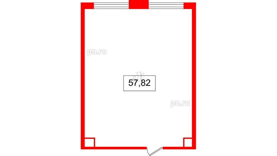 Помещение в ЖК Ladozhsky Avenir, 57.82 м², 2 этаж