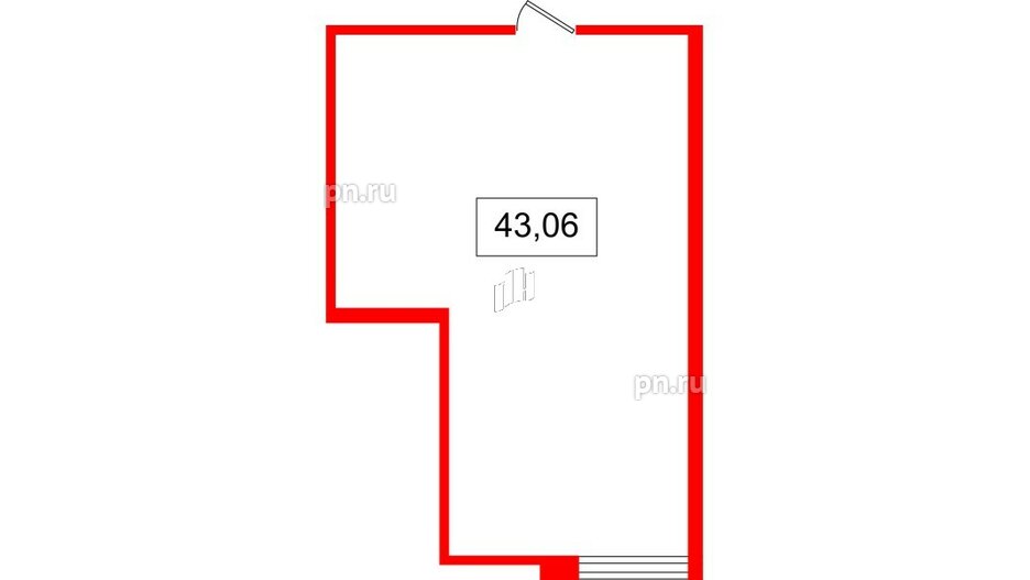 Помещение в ЖК Ladozhsky Avenir, 43.06 м², 2 этаж