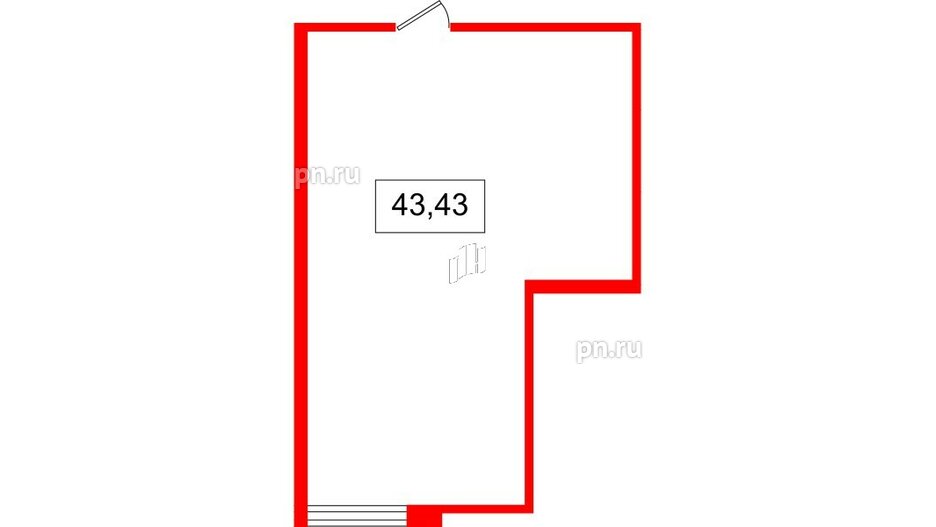 Помещение в ЖК Ladozhsky Avenir, 43.43 м², 2 этаж