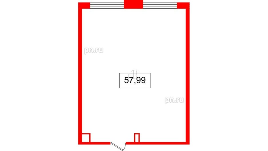 Помещение в ЖК Ladozhsky Avenir, 57.99 м², 2 этаж