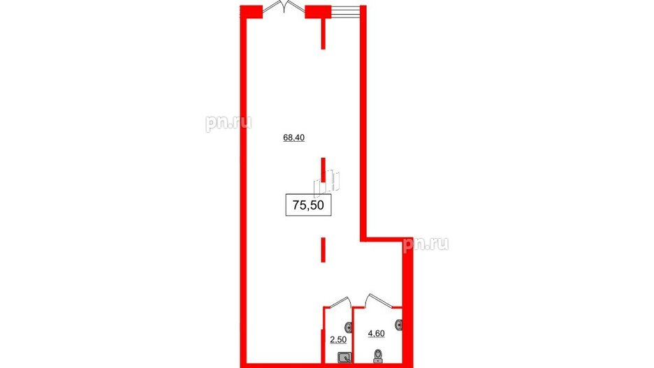 Помещение в ЖК NEWПИТЕР, 75.5 м², 1 этаж