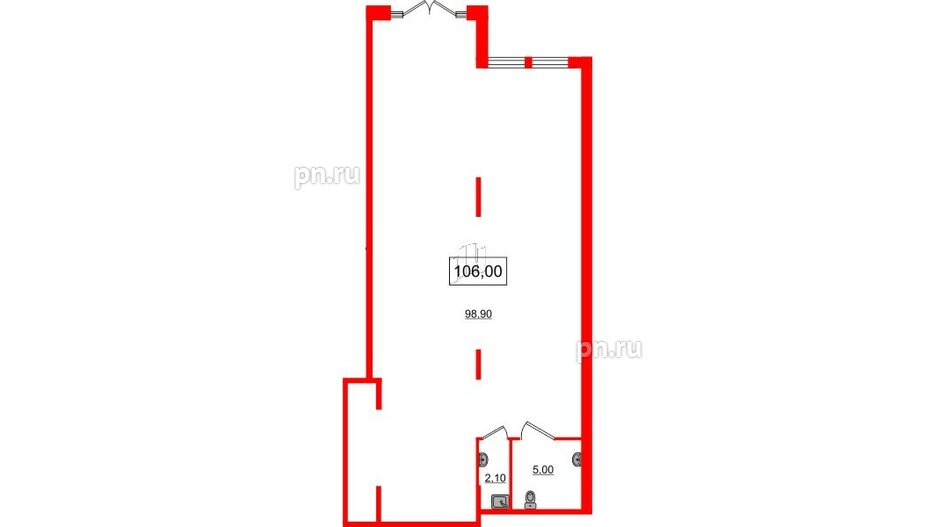 Помещение в ЖК NEWПИТЕР, 106.3 м², 1 этаж
